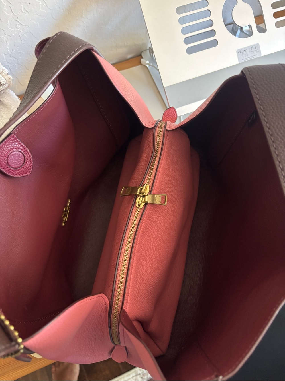 Coach Hadley Hobo Pebbled Leather Colorblock Shoulder Bag - Picture 4 of 7
